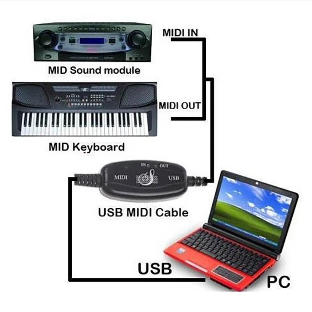 1pc MIDI To USB ̺ ޴ ǿ   ׼   ڵ ȯ  Ǳ  C